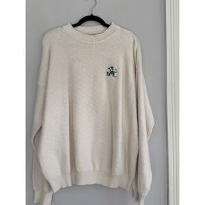 Vintage Notre Dame Fighting‎ Irish Nutmeg Mills Embroidered Knit Cotton Sweater